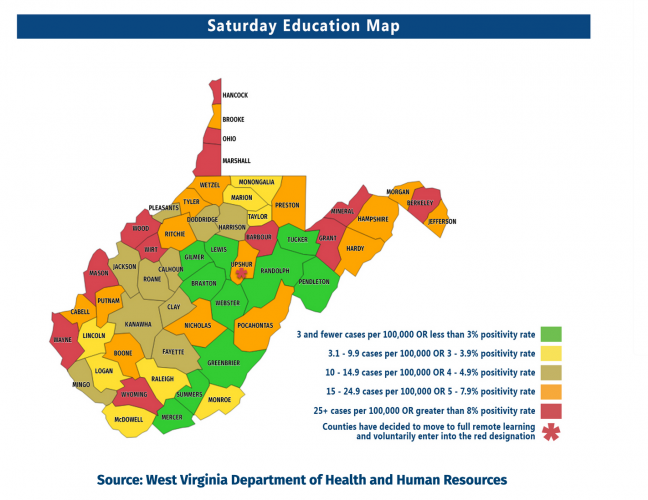Northern Panhandle Seeing ‘Red’ on COVID-19 Education Map